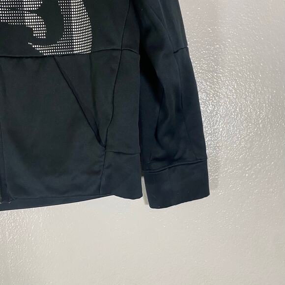 Nike Dri Fit Just Do It Black Full Zip Hoodie Hooded Sweats Kids Youth Size L - Picture 3 of 7